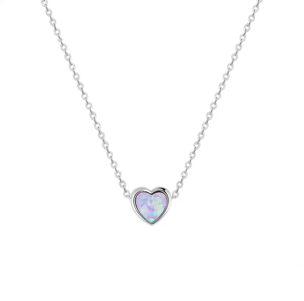 Pink Heart Opal Collar