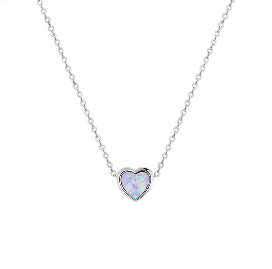 Pink Heart Opal Collar