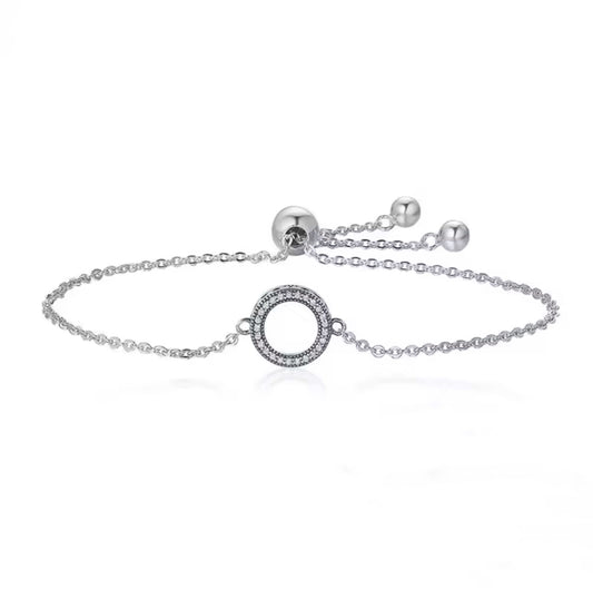 Zirconia Circle Pulsera Ajustable