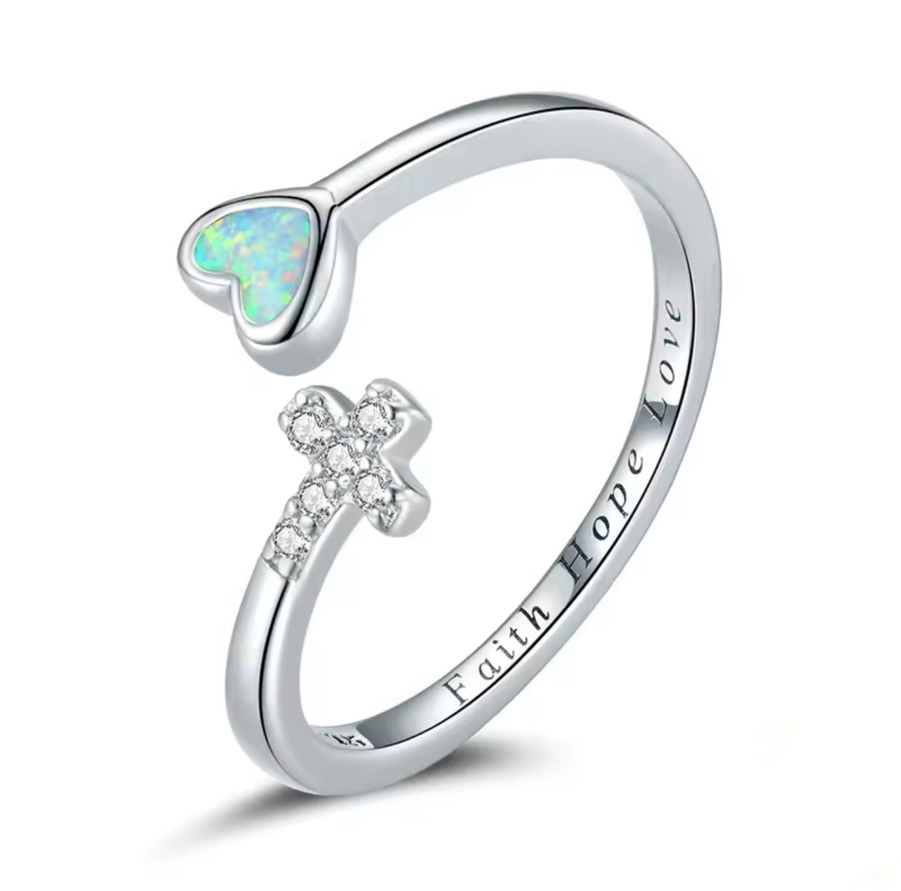 Love Cross Opal Sortija