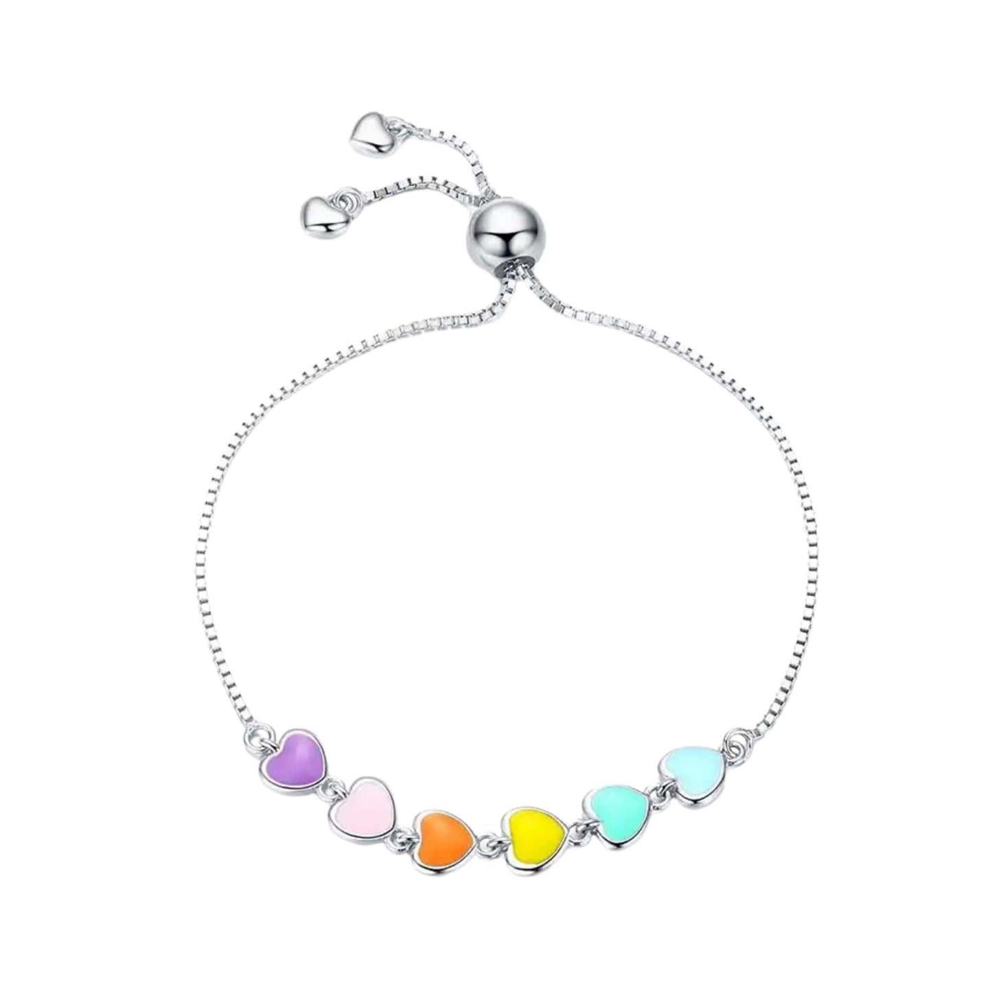 Rainbow Hearts Pulsera Ajustable